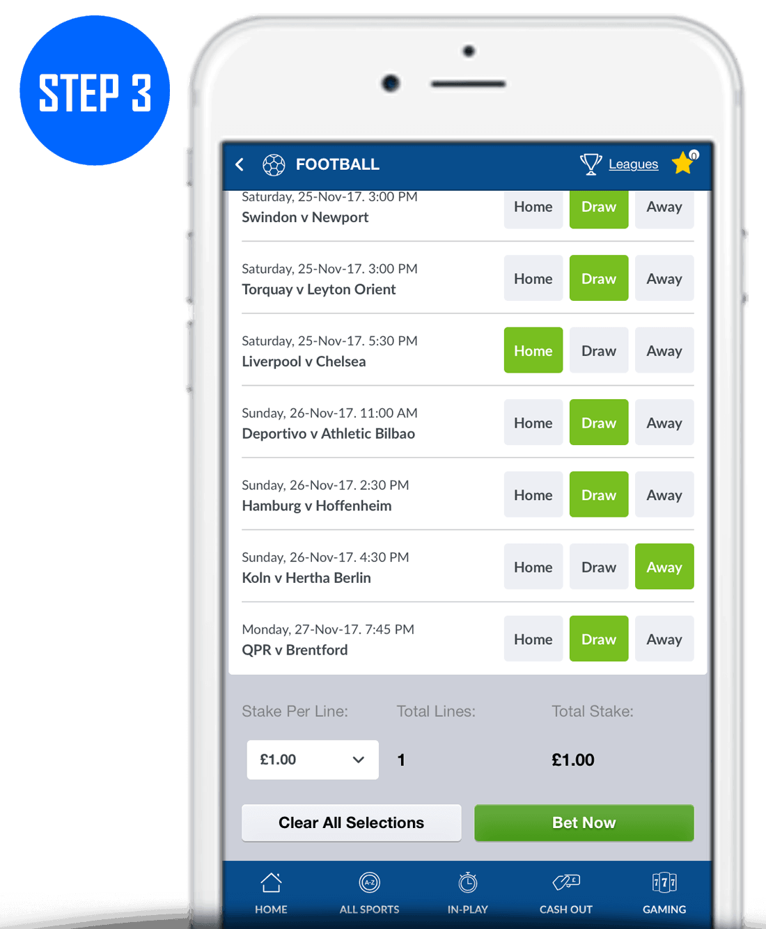 How To Play Coral Football Jackpot Step 3