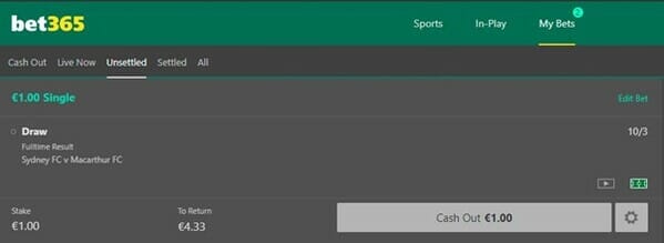 Screenshot from bet365 on 30/03/2022 at 09:03am GMT.