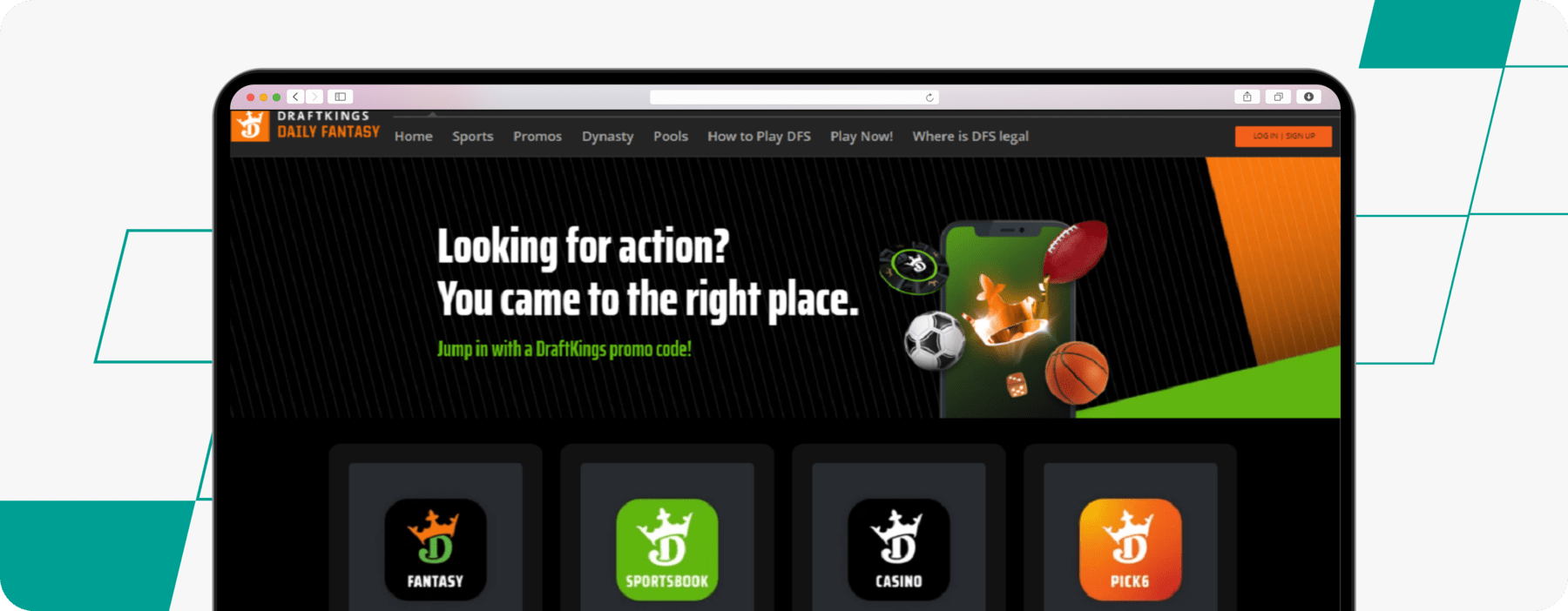 Screenshot of draftkings sportbook desktop