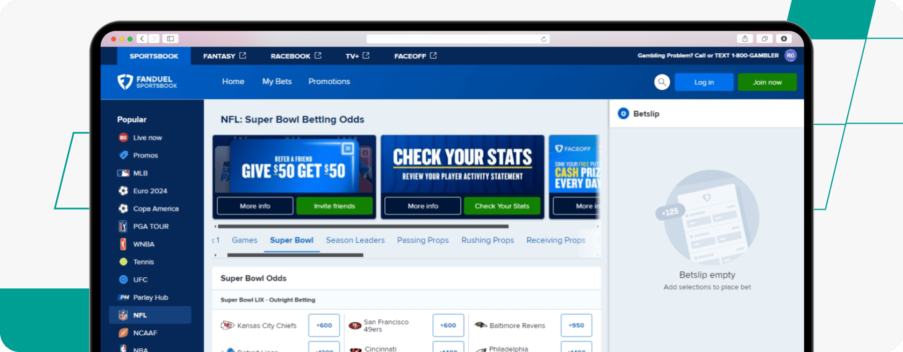 Fanduel desktop screenshot