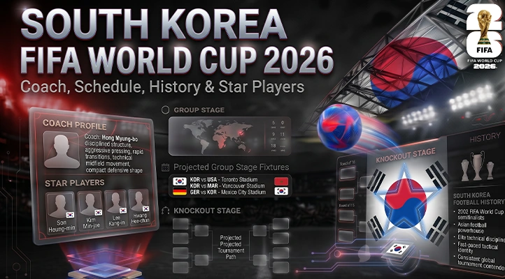 South Korea FIFA World Cup 2026: Coach, Schedule, History & Star Players